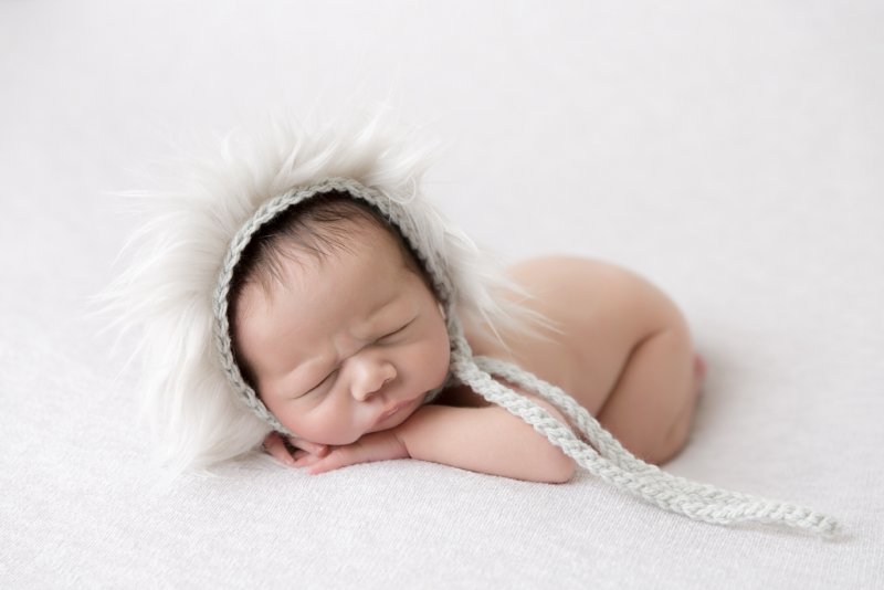 Newborn Photography Glasgow Baby in Eskimo Hat